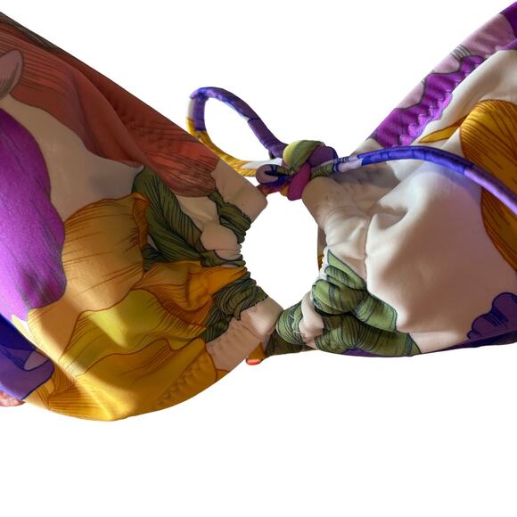 Shade & Shore Women's Floral Print Tie-Front Bikini top - Size Small - NWT - Picture 4 of 9